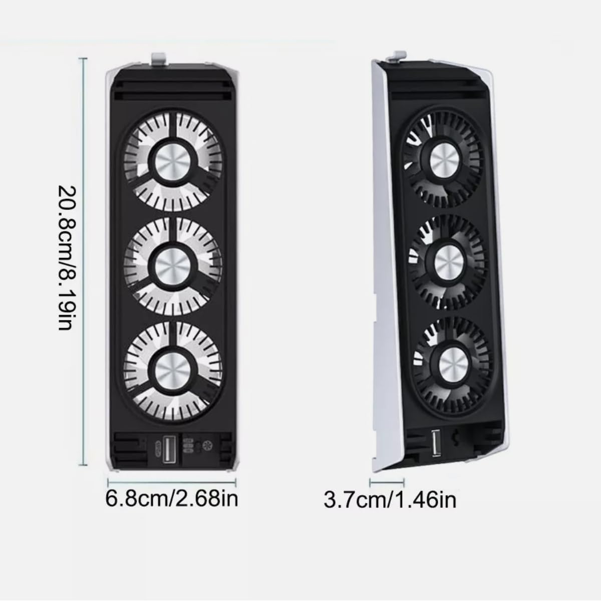 Cooling Fan for PS5 Accessories, Ps5 Cooling Fan, Upgraded Quiet Cooler Fan with Auto Speed, LED & Controller USB Port for PS5 Disc/Digital Edition 2020, Not for PS5 Slim and New PS5 Pro image number 3