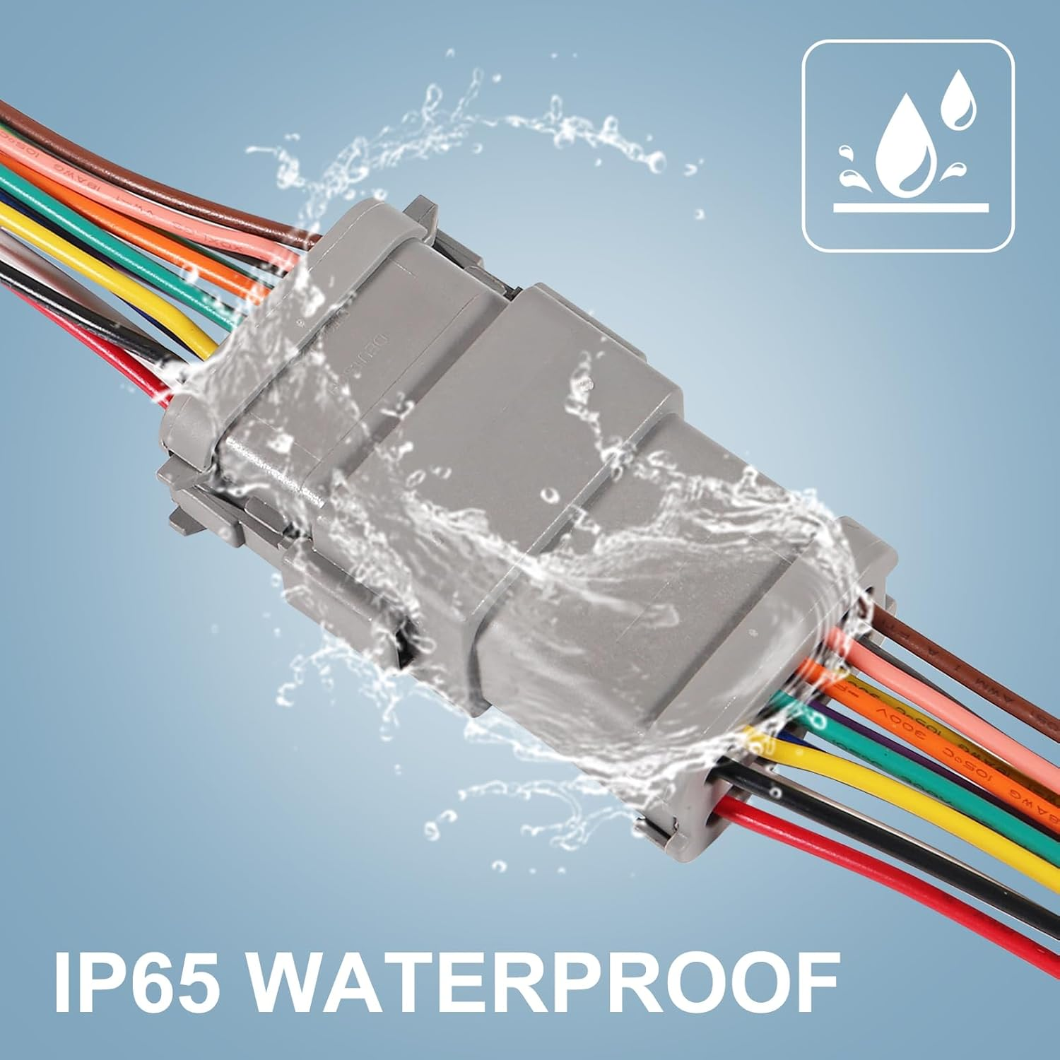 2 Pair 12 Pin Connector Wiring 12 Wire Way Waterproof Automotive Electrical Connector 16 AWG Male Female Plug Wiring Harness for Car Truck Boat image number 1