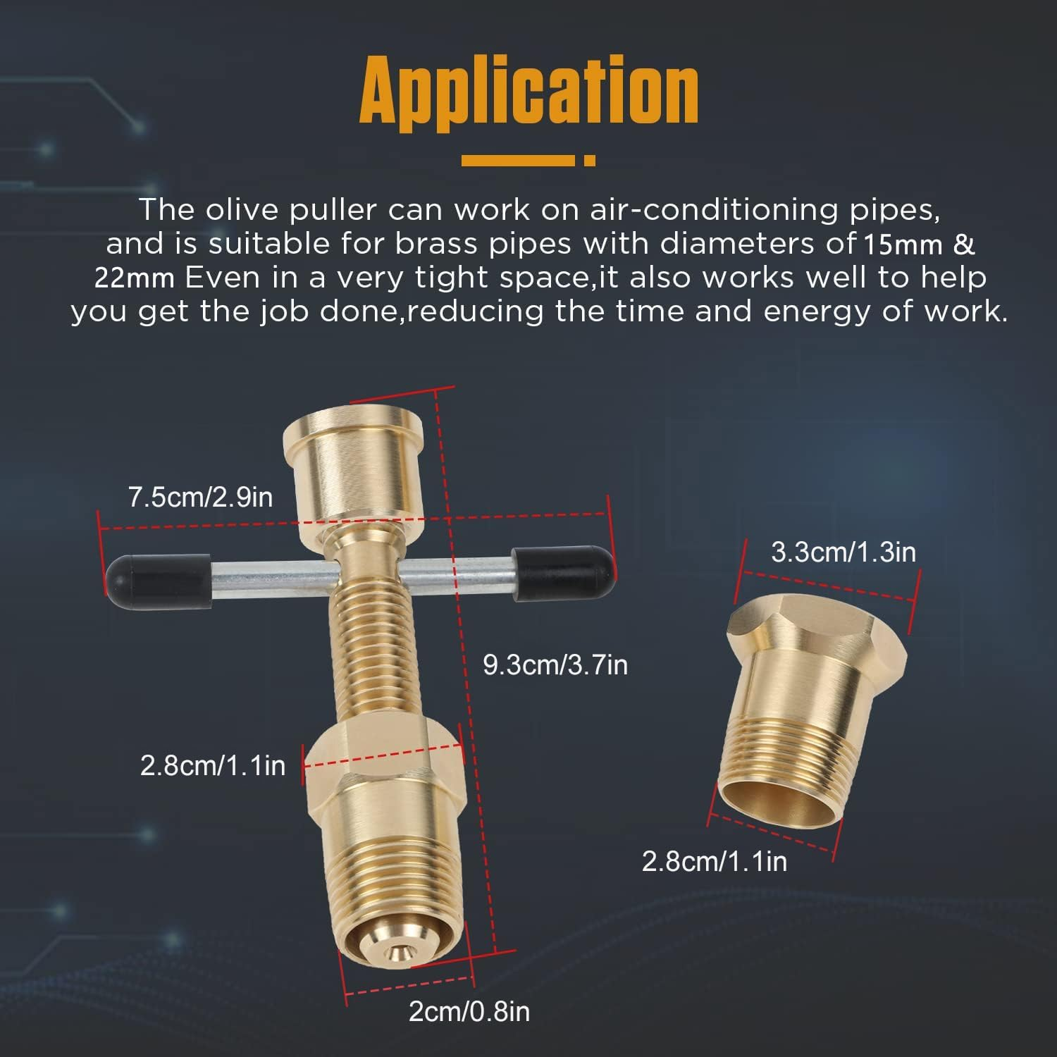 VKALTUL Pipe Olive Remover Puller Tool Easy Removal without Damage, Olive Puller Ferrule Puller, Compression Sleeve Puller Suitable for Brass Olive Pipes with Diameters of 1/2In & 3/4In