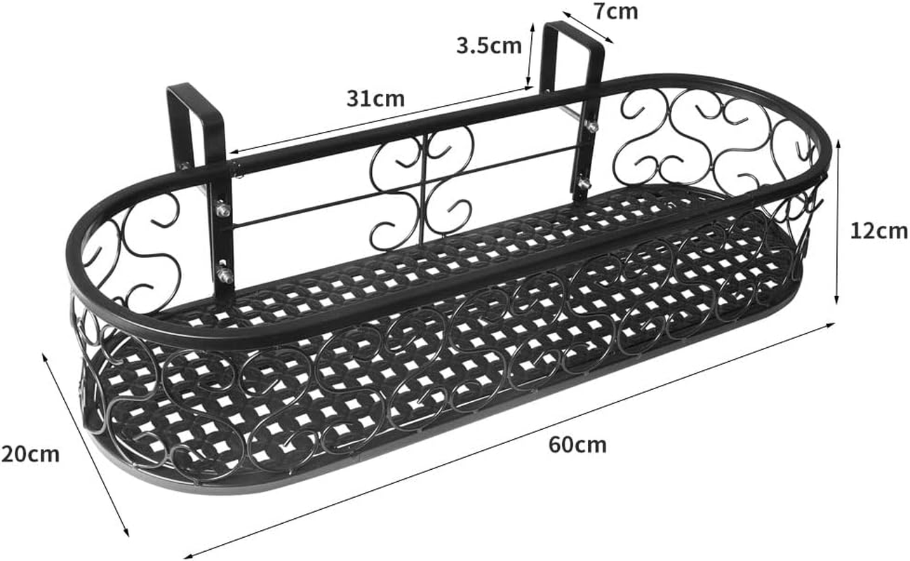 Levede Metal Oval Hanging Basket Plant Stand, Black - Black image number 6