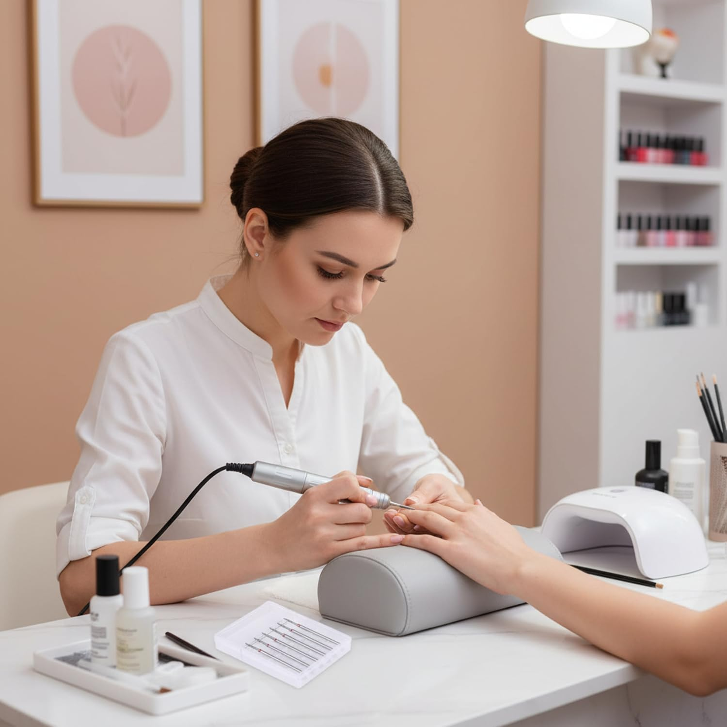 6Pcs Cuticle Drill Bit, Diamond Nail Drill Bits Set with Case, Professional Manicure Tools 3/32" Flame Cuticle Clean Nail Carbide Bits for Home Salon image number 5