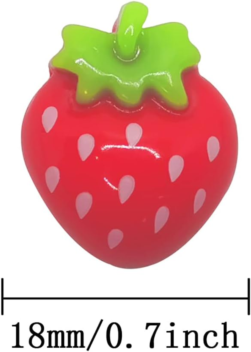LLHDKF Rurili Mini Resin Strawberry Flat Back for Scrapbooking Embellishment DIY Craft Decors Hair Accessories 50 Pcs（A） image number 1