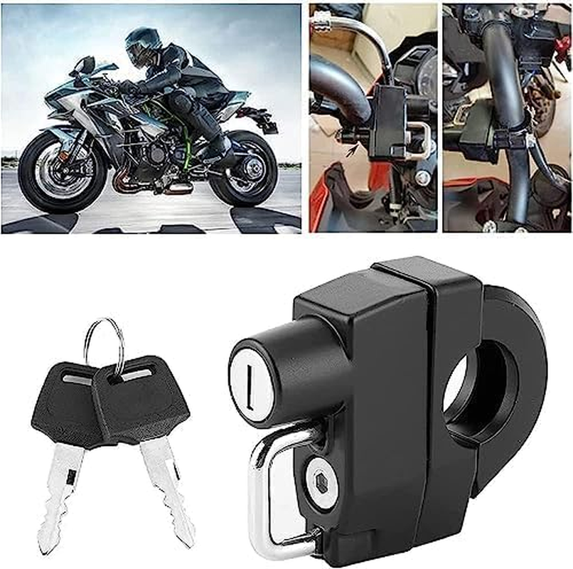 Motorcycle Helmet Lock, Scooters and Bicycle anti Theft Safety Lock with 2 Keys for 22-28Mm Handlebar