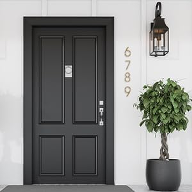 Floating House Number Modern House Numbers 5 Inch, Deamos Zinc Alloy Home Address Number for House with Reflective Finish Brass Floating Mount or Flush Mount Zinc Alloy [Number 2] image number 2