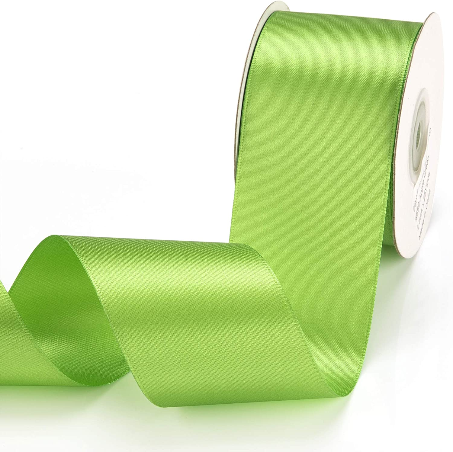 Alfie Double Faced Satin Ribbon 2 Inch X 25 Yards Double Sided Solid Polyester Ribbon for Gift Wrapping Party Hair Braids Bow Baby Shower Decoration Floral Arrangement Craft Supplies, Hot Pink