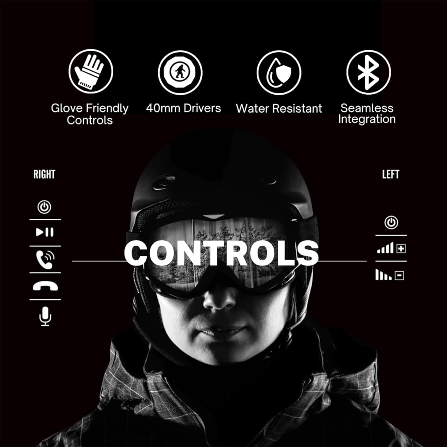 Outdoor Tech - Chips Ultra 2.0 - True Wireless Bluetooth Helmet Speakers for Skiing, Snowboarding Mountain Biking, and Climbing