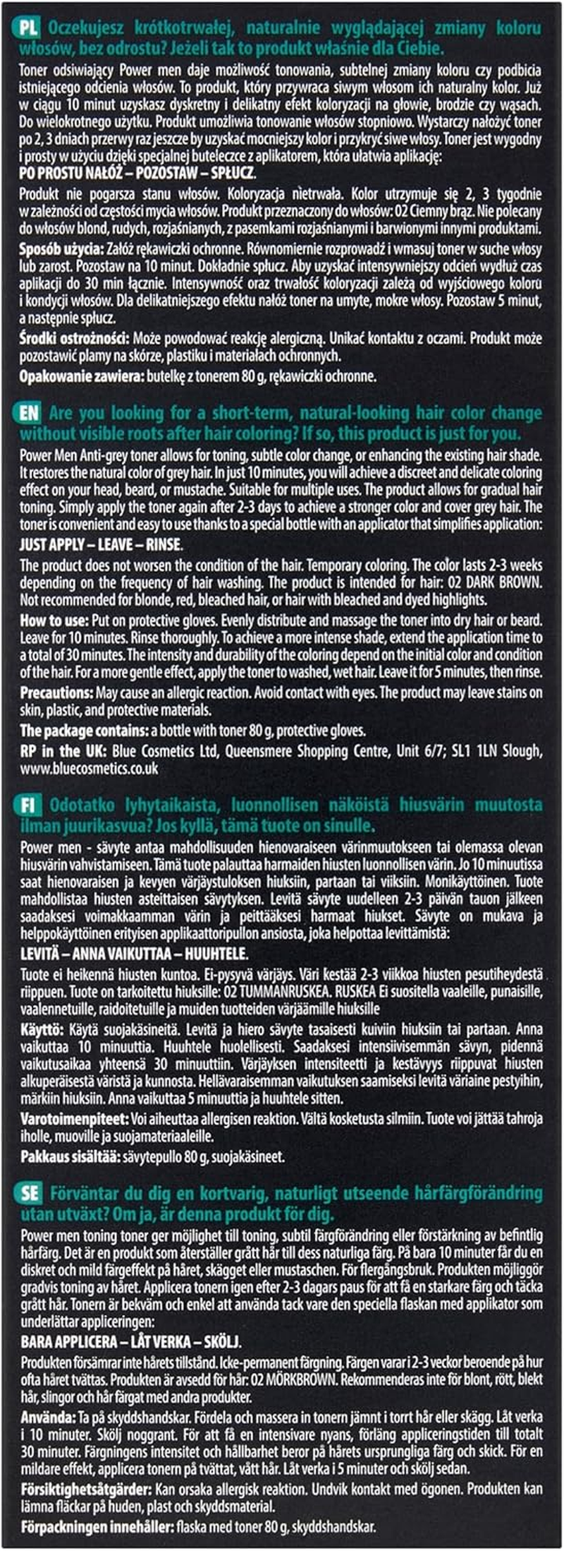 JOANNA Power Men Toner Dark Brown - Grey Hair Conceals in 10 Minutes - Toning for Men - Dark Brown Hair Toner for Beard & Hair - without Roots - 80 G image number 4