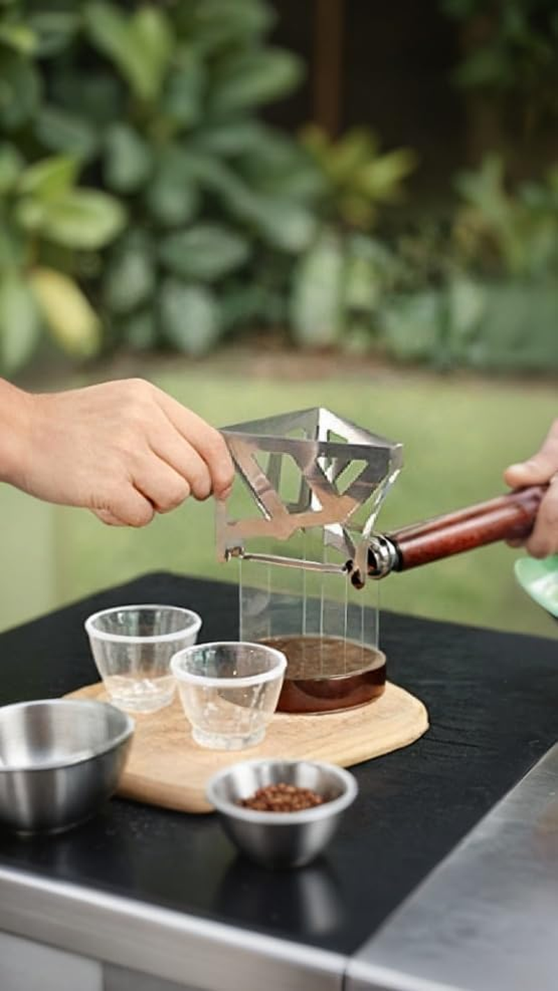 Compact Foldable Coffee Dripper & Stainless Steel V60 Filter Holder - Includes Storage Bag & 40 Filter Papers - for Camping, Travel, Office Use image number 5