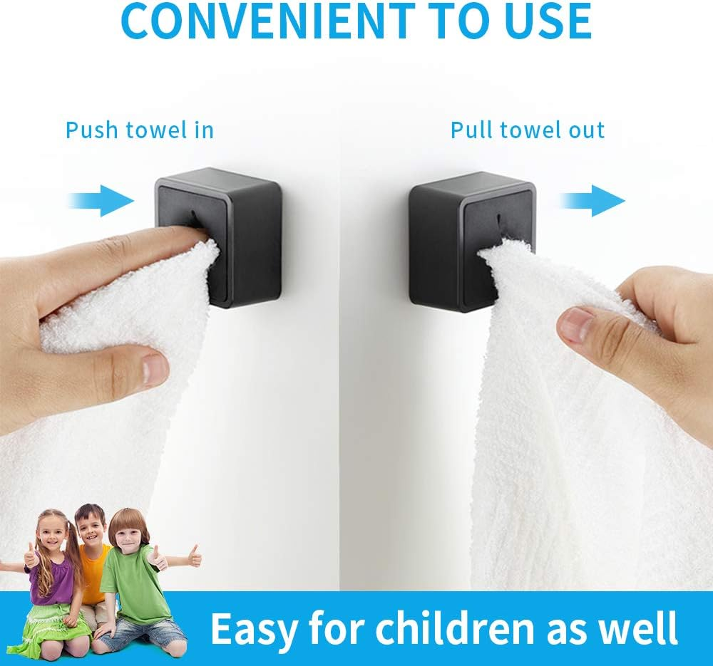 KAIYING Kitchen Towel Hook, Self Adhesive Dish Towel Holder for Kitchen Cabinet Door, Push Towels Holder Wall Mounted for Bathroom and Home, No Drilling (3 Pack_White & Gray) image number 5