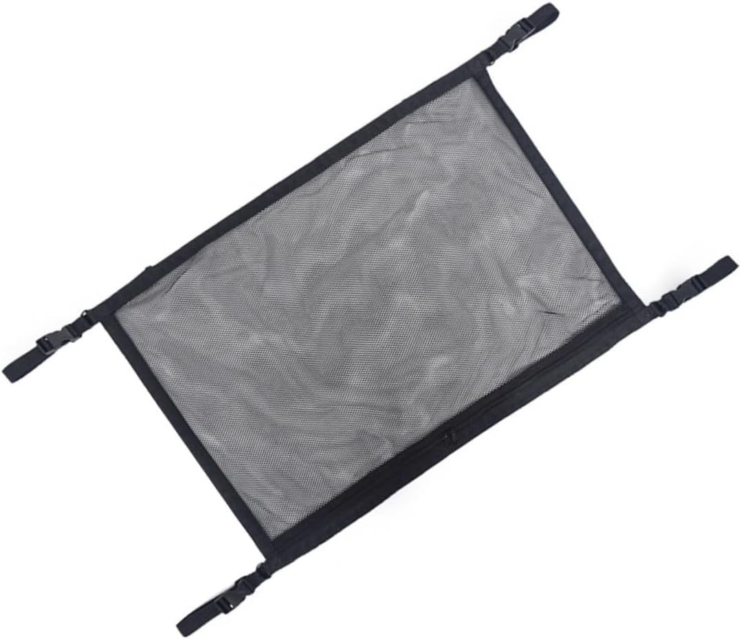 Luxshiny Adjustable Car Ceiling Storage Net Mesh Zippered Roof Organizer Bag for Clothes Pillows Blankets Polyester with Straps Compact Auto Interior Roof Storage for Vehicle Models image number 5
