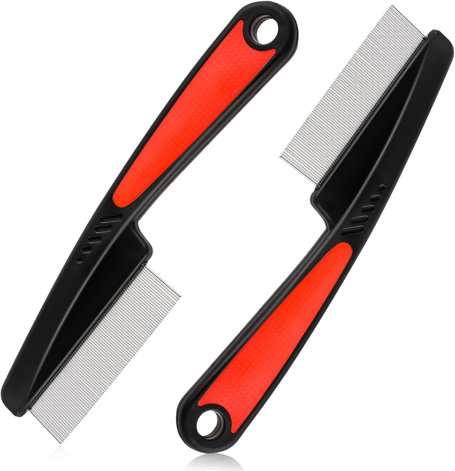 Ptwola 2 Pcs Stainless Steel Fine Tooth Dandruff Removal High Strength Hair Combs Metal Dog Face Brush Scalp Massage Sweep Grooming Tool Multifunctional Hairbrush for Men Women Kids image number 4