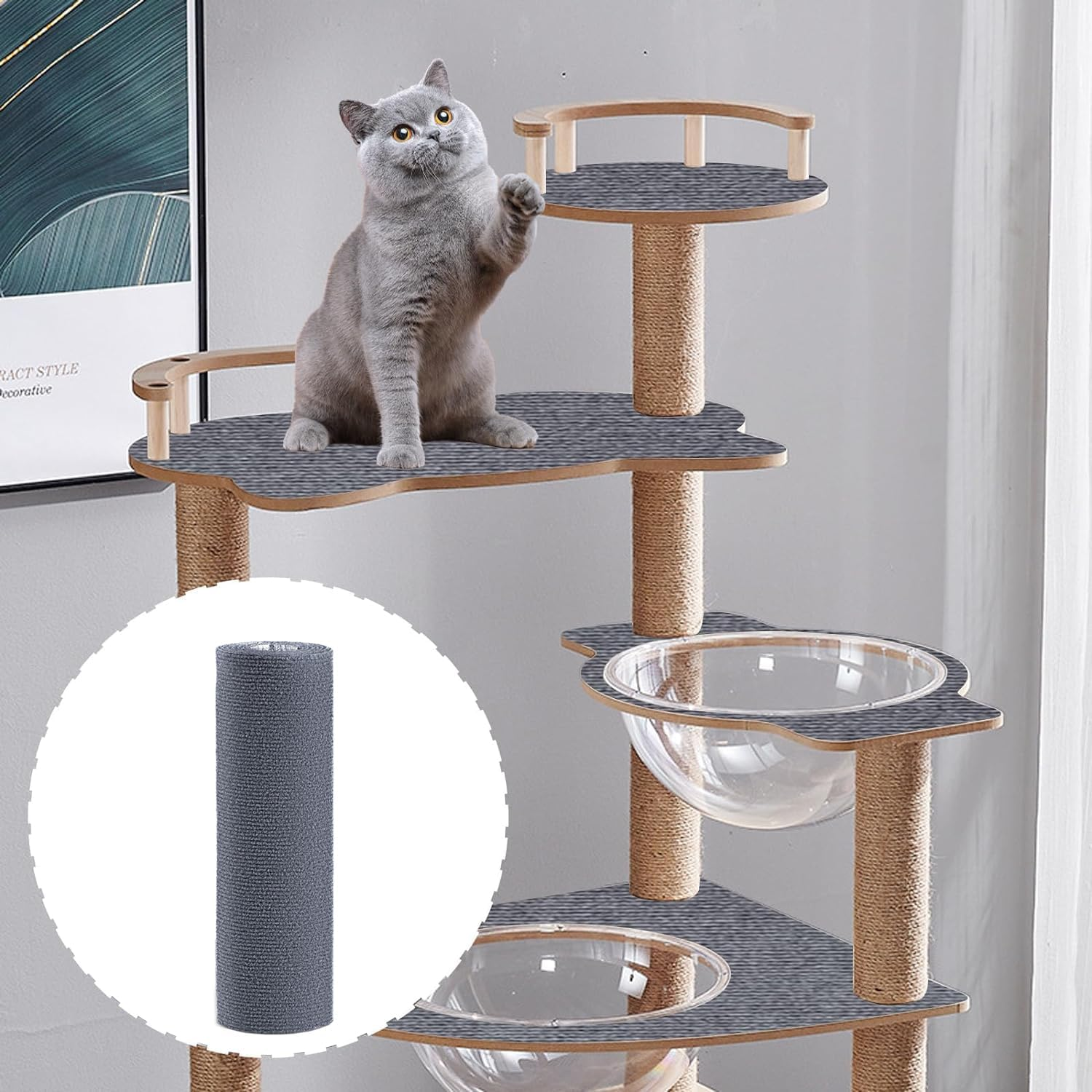 [200 Cm X 40 Cm] Scratching Mat for Cats, Climbing Cat Scratches, DIY Cut to Size, Self-Adhesive Carpet Cat Mat Underlay, Scratching Board, Cat Scratch Protection, Antiscratch for Furniture, Couch, image number 2