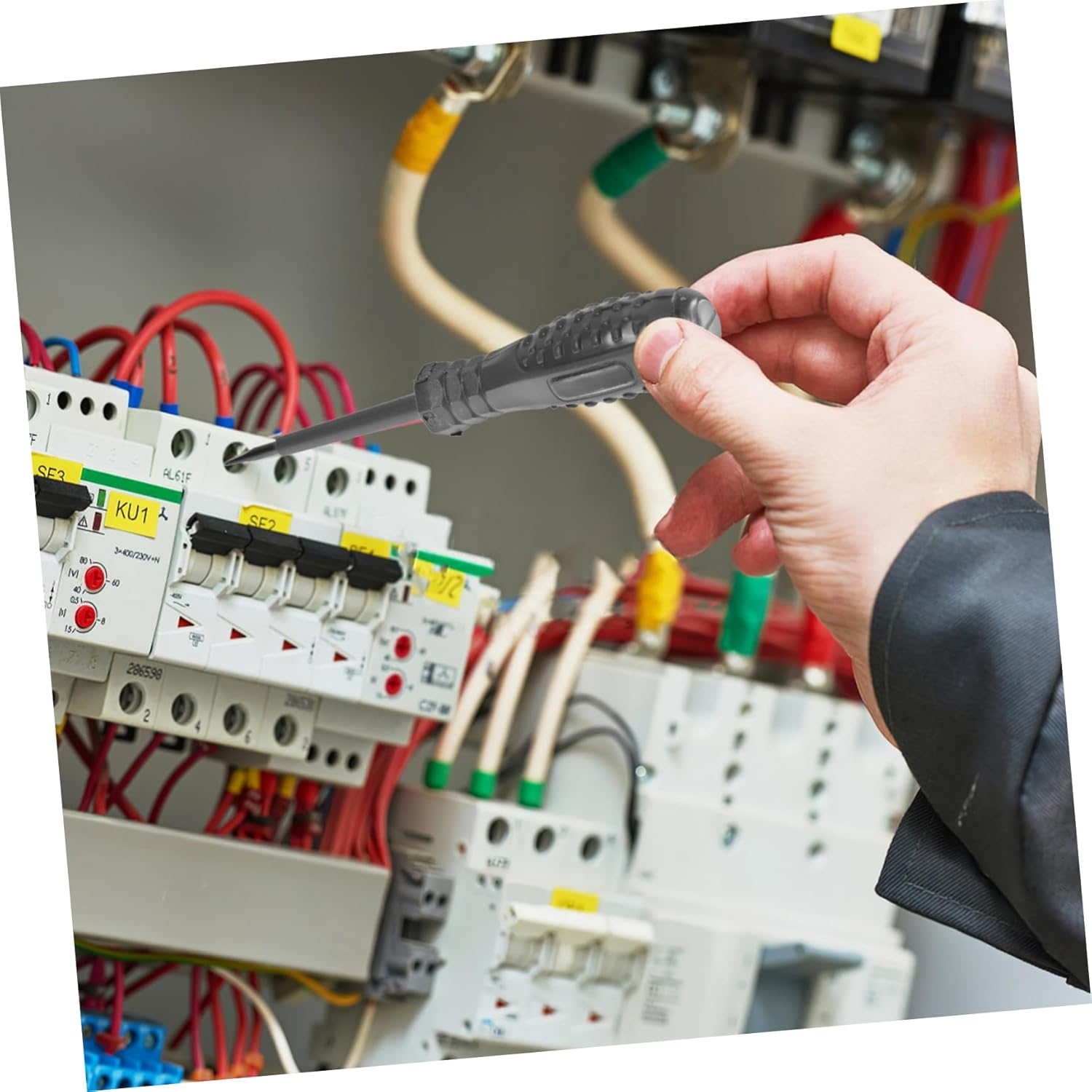 QUMIIRITY Electrician'S Voltage Testing Pen Power Circuit Testers Versatile Tool with Bright Light and Magnetic Flathead image number 1