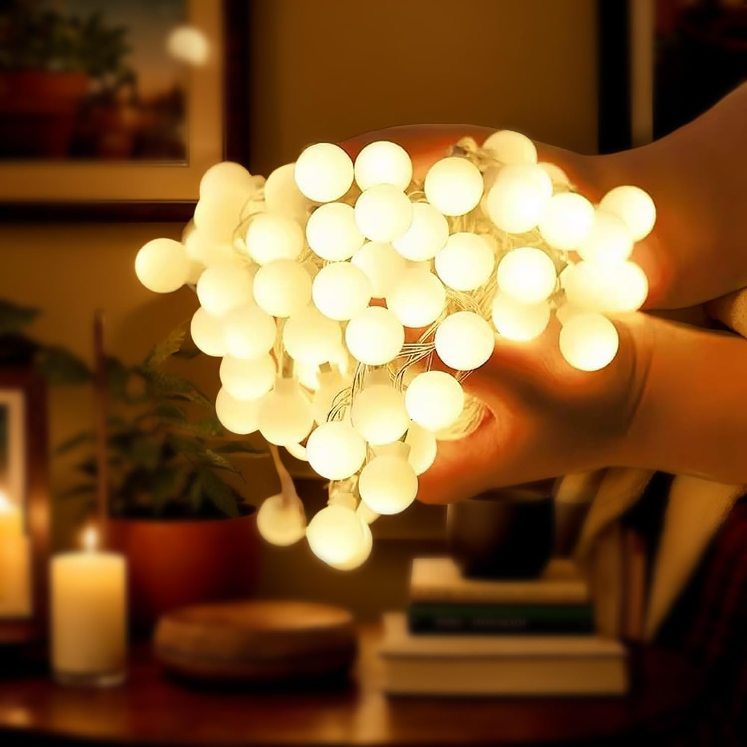 Theapro Fairy Lights Globe String Lights 33Ft 100LEDS with 8 Mode Remote Battery Powered Waterproof Indoor Outdoor Christmas Lights Decorative for Bedroom Diwali Party Garden Wedding (Warm White)