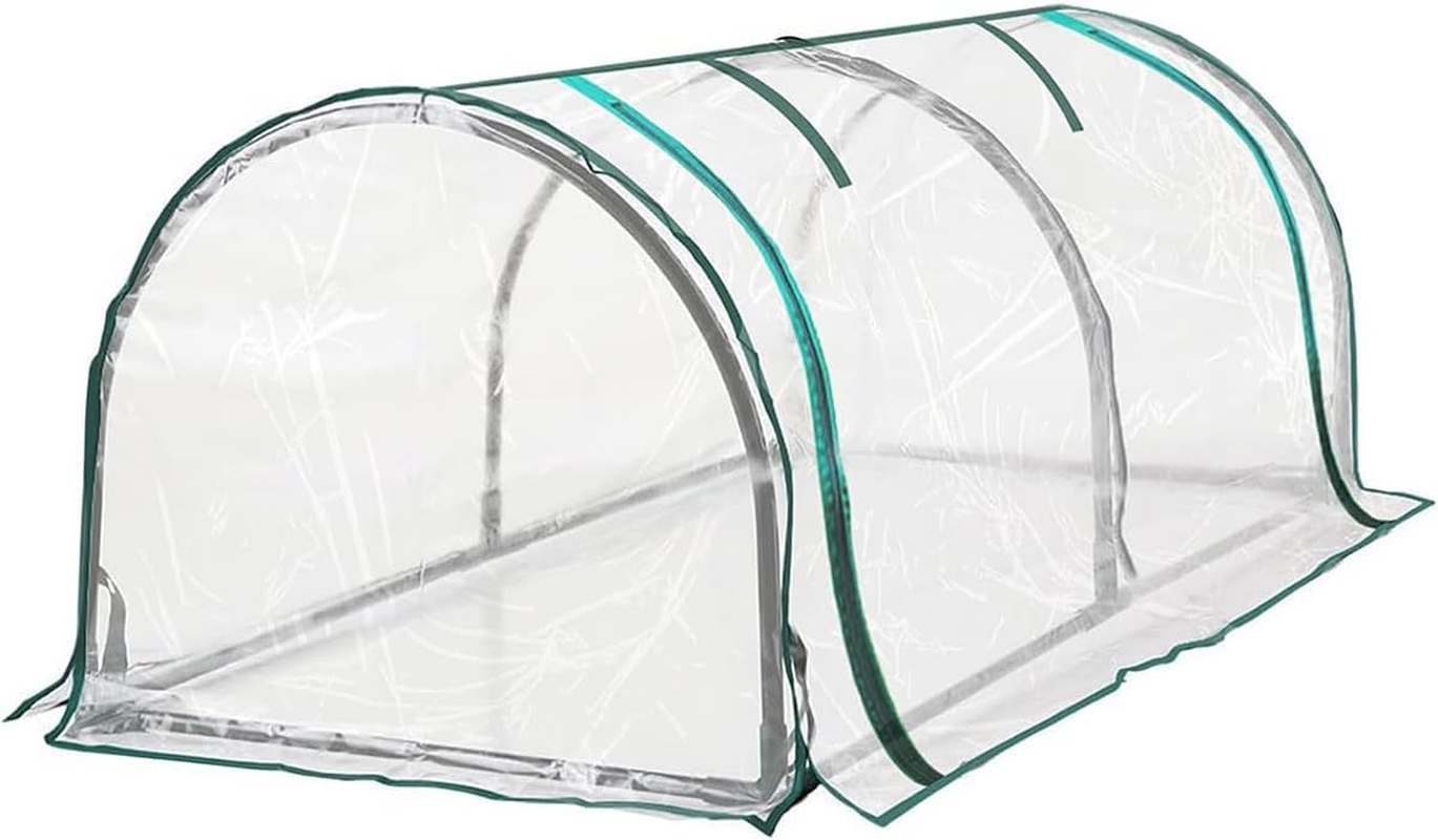 AIMALL Greenhouse Tunnel Cover 130X60X50Cm Transparent and Grid PVC Flower House Cover Outdoor Plant Protector Replacement Cover Only No Shelf Included