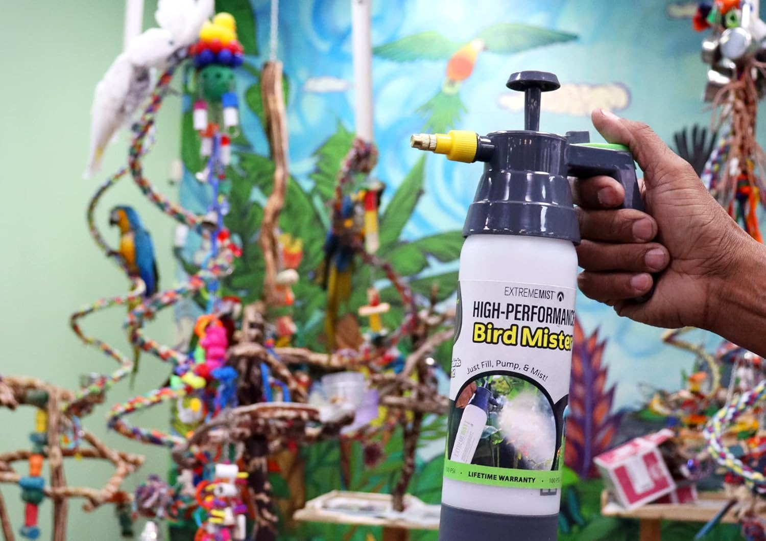 EXTREMEMIST High-Pressure Bird Sprayer | Ultrafine Avian Pump Mister | Bird Bath Mister | Adjustable Brass Nozzle | Bird Cage Cleaner | 20/32 Oz Bottle (32Oz) image number 5