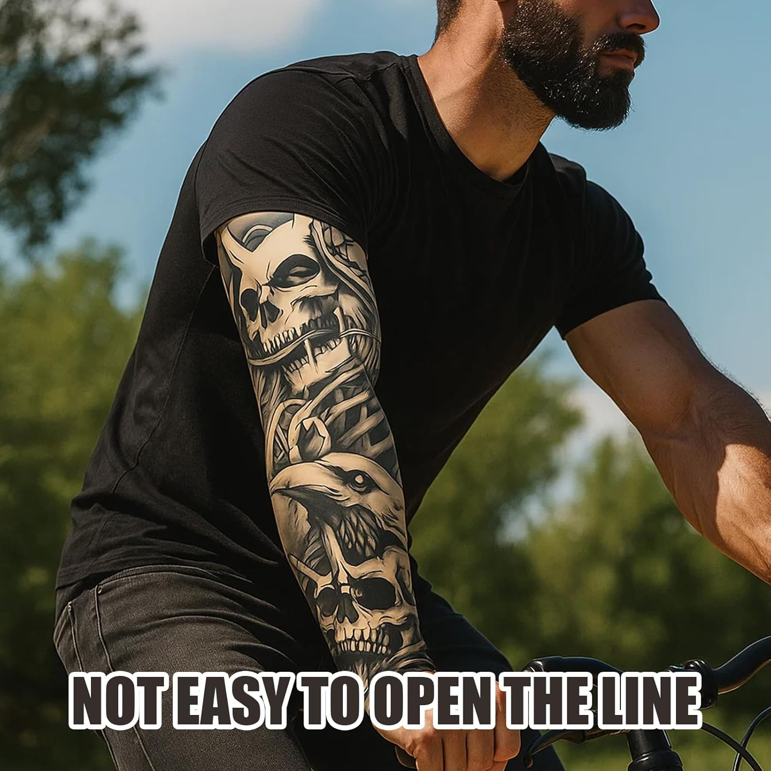 4 Tattoo Sleeves for Men and Women, Fake Tattoo Sleeve with Unique Designs, Stretchable and Breathable Fabric, Ideal for Halloween Parties, Costume Events, and Cosplay image number 2