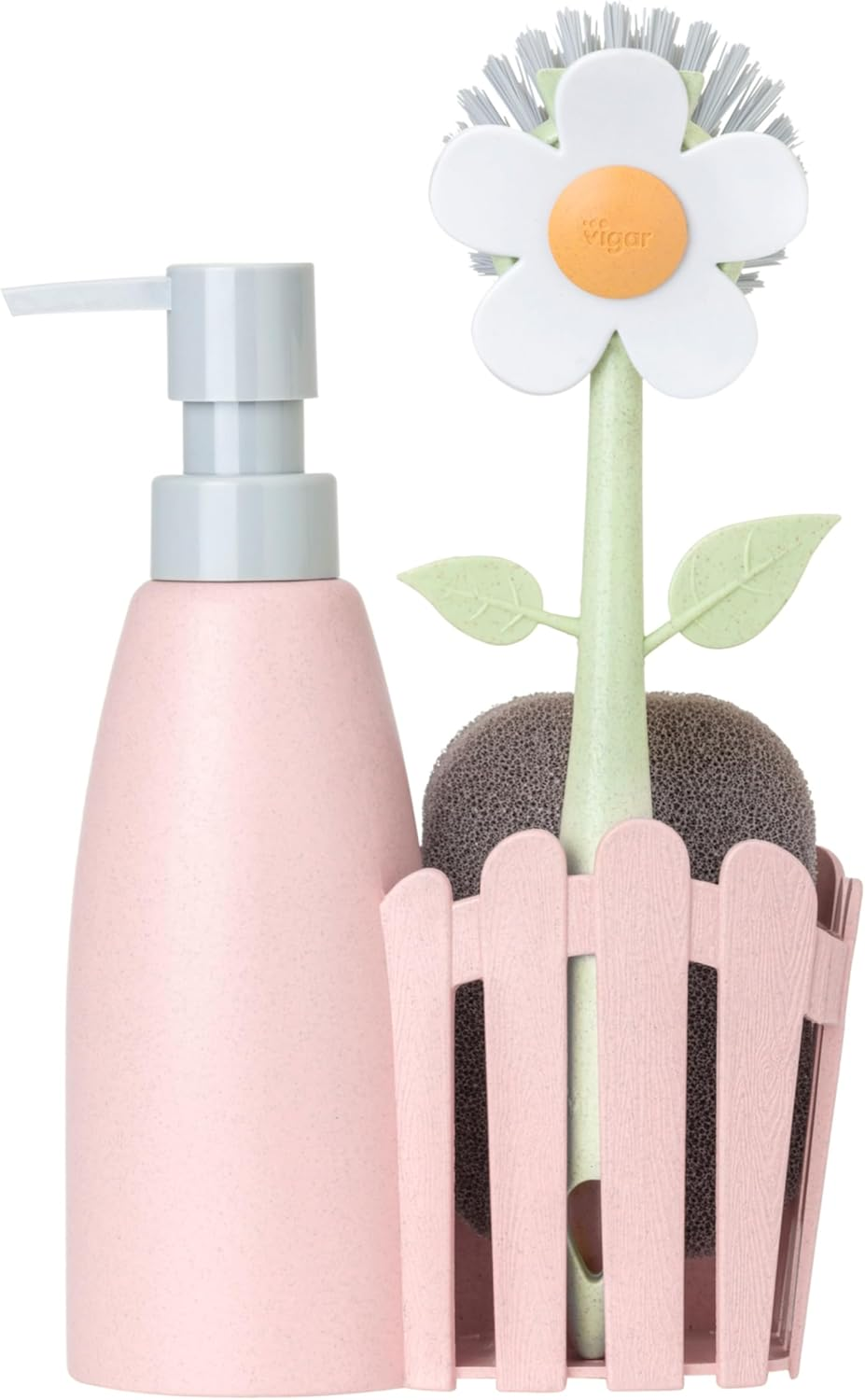 Vigar Fence Sink Set with Pink Florganic Soap Dispenser Set of 3 image number 5