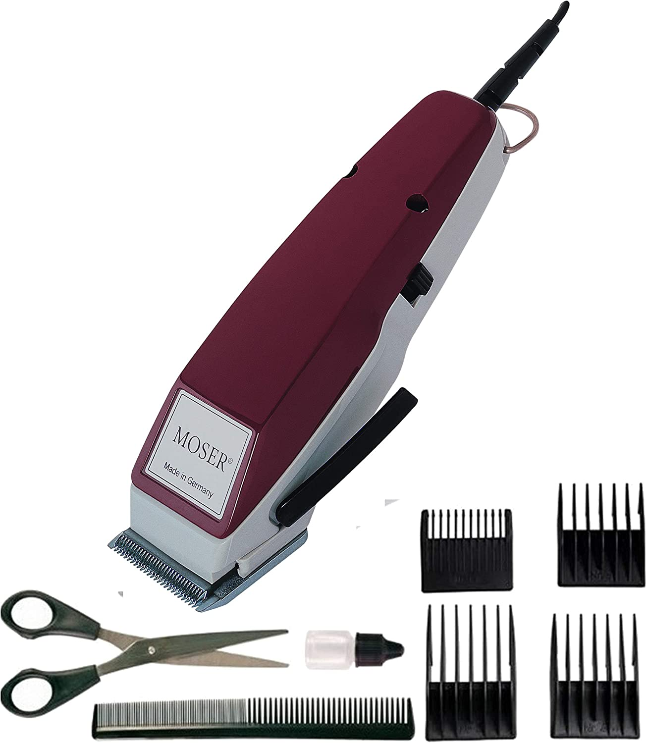 Moser 1400 Men'S Hair Clipper with Accessories 5 Locking Positions (0.7 to 3 Mm) Four Guide Combs