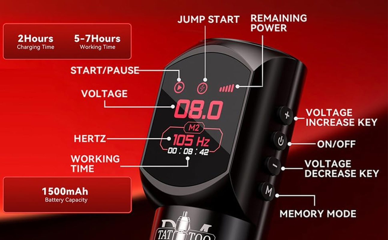 Tattoo Machine with (Black) - Black image number 5