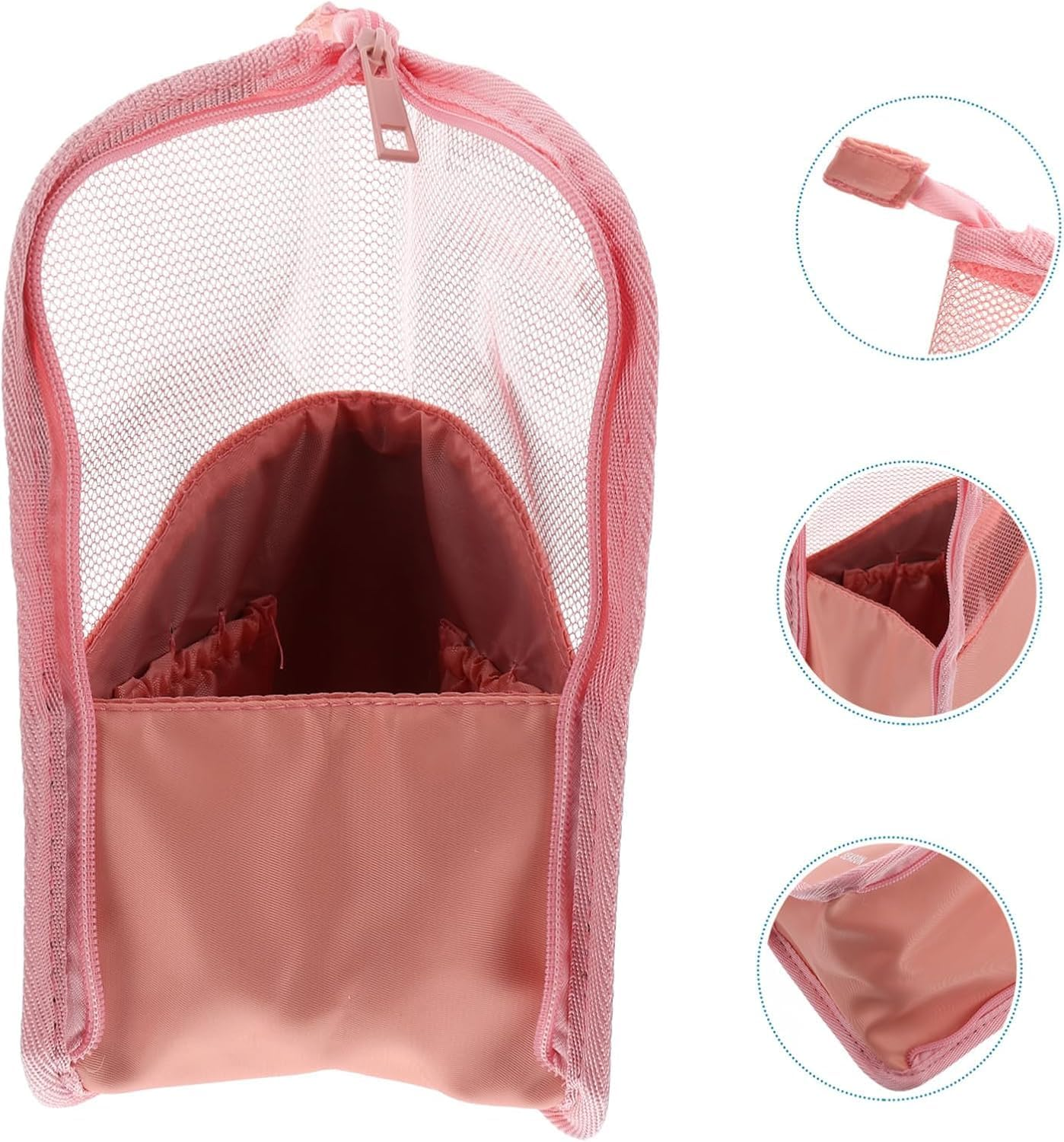 Fokmuaex Stand-Up Makeup Brush Storage Organizer Bag &ndash; Waterproof Dust-Free Travel Holder for Brushes & Cosmetics (Pink) image number 6