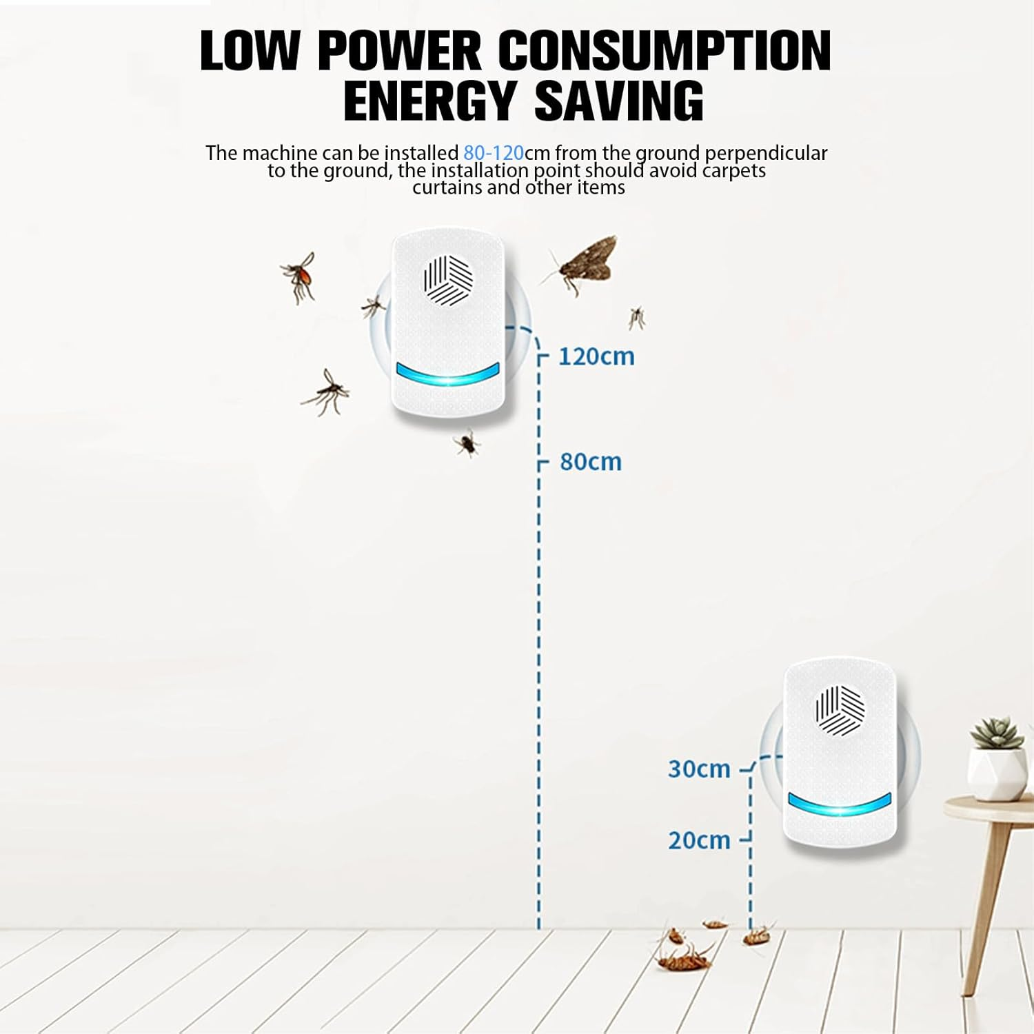 6 Packs Ultrasonic Pest Repeller, Rodent Repellent Ultrasonic, Pest Repellent Ultrasonic Plug in for Insect Roaches Ant Bugs Spider Mouse for House Kitchen Garage Warehouse image number 1