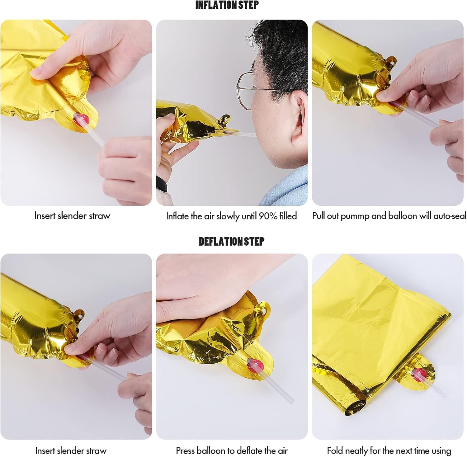 Happy Birthday Balloons Banner, 16 Inch 3D Mylar Foil Letter Birthday Balloons with 12Pcs Star Balloons Birthday Party Decorations for Kids Boys Men Adults Birthday Party Supplies