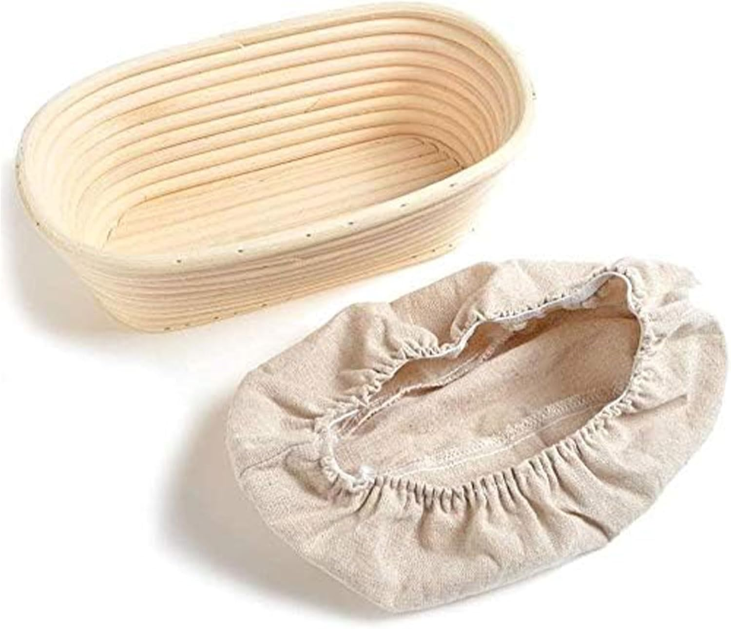 Oval Bread Proofing Basket Rattan Banneton Brotform Sour Dough with Linen Liner Bread Proofing Baskets image number 4