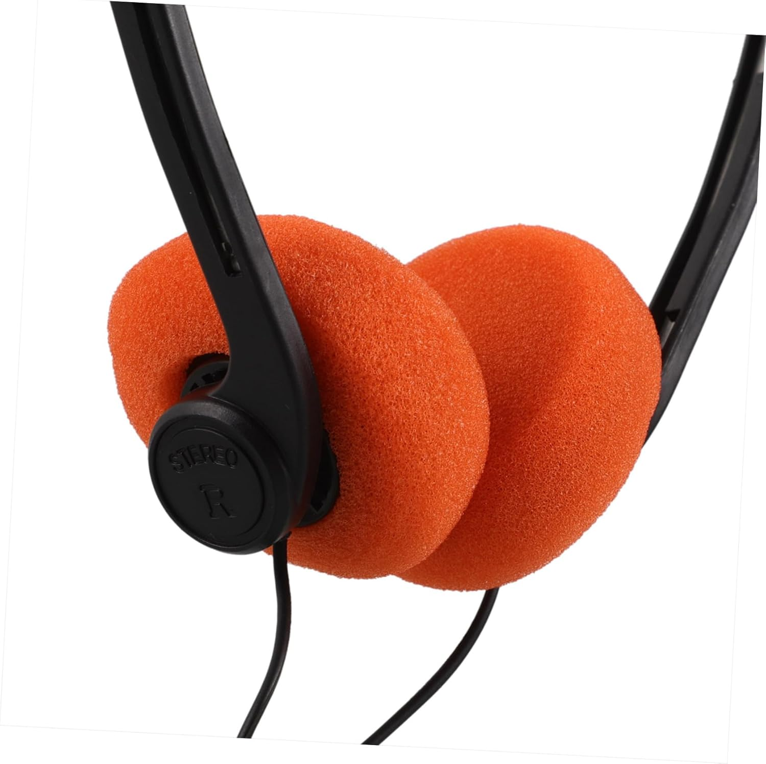KOMBIUDA Adjustable Lightweight Retro Headphones for Students Small Ear Design Cushioned Ear Pads Comfortable Fit for Classroom and Library Use in Orange image number 1