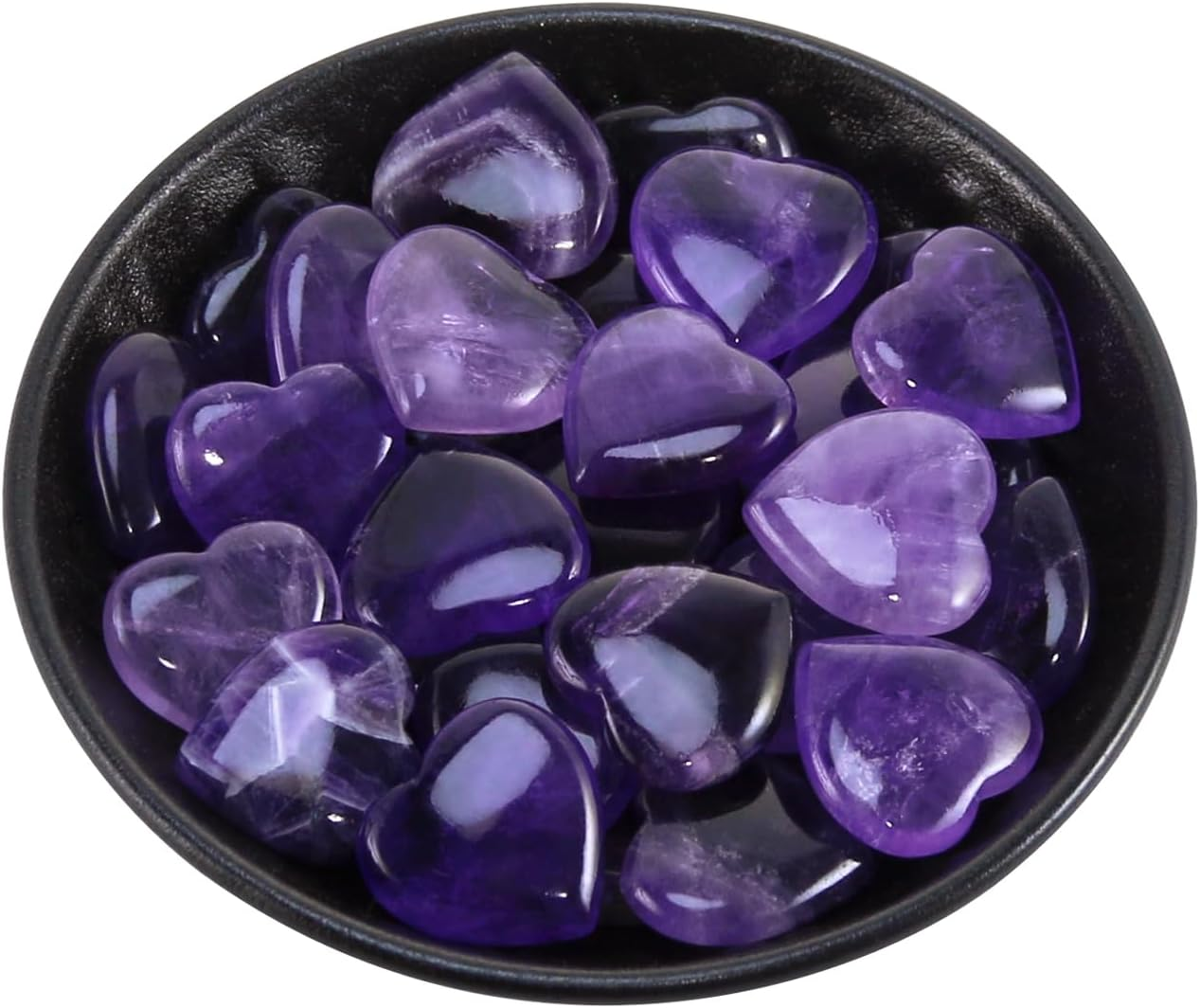 Tumbled Polished Natural Amethyst Stones and Crystals Heart Stones, Crystals and Healing Stones Quartz Bulk for Wicca, Reiki, Healing Energy, Chakra Stones, Witchcraft Supplies(20Pcs) image number 2
