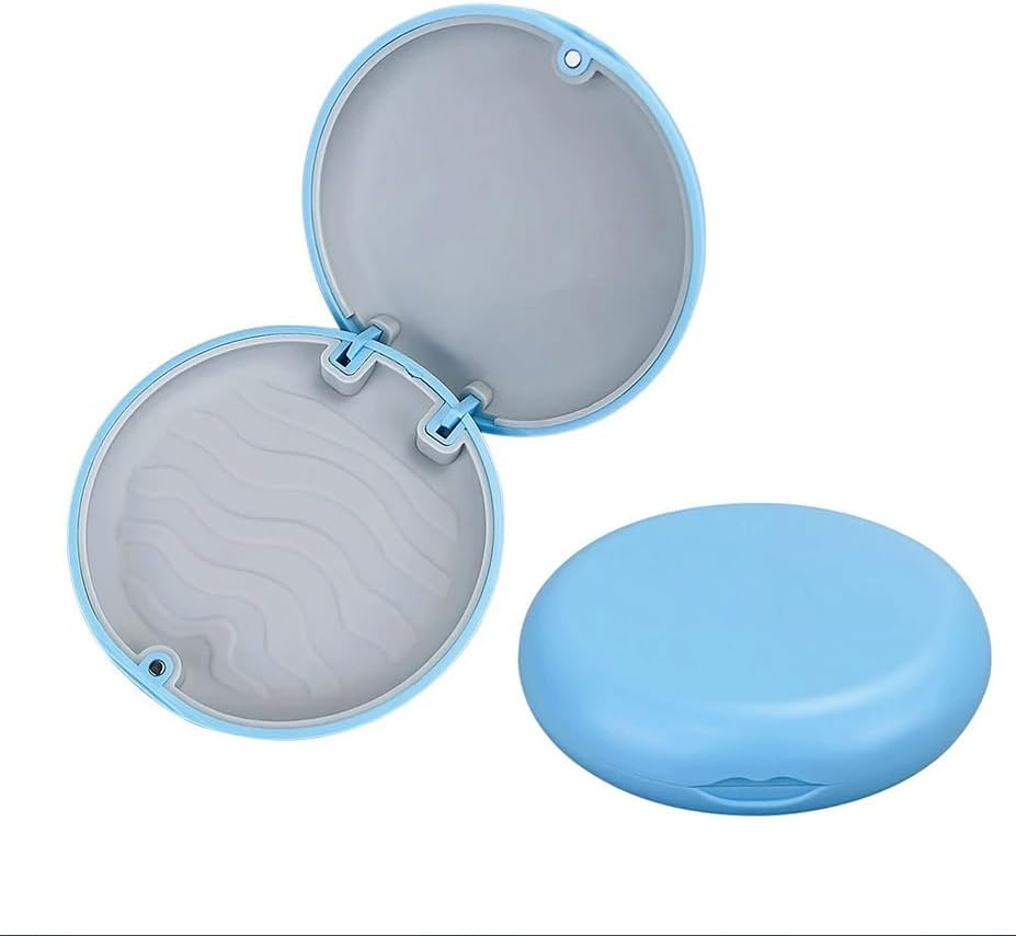 YOUYA DENTAL Aligner and Retainer Case, 2PCS Solid Orthodontic Aligner Retainer Case Denture False Box, Mouthguard Case Holder Protective Case for Oral Care Dentisty - Blue image number 1