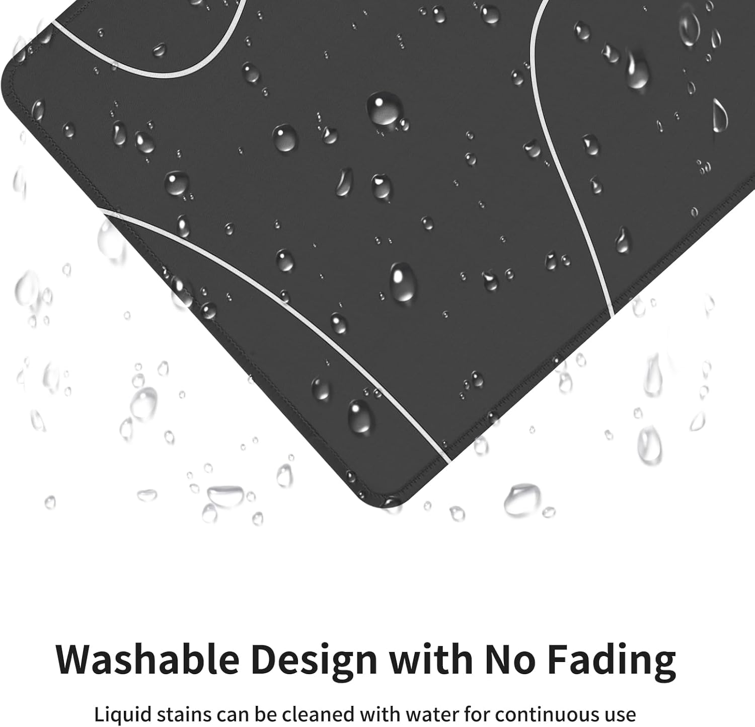 Square Aesthetic Cute Heart Mouse Pad Office Home Personalized Mouse Mat Waterproof Mouse Pad Non-Slip Rubber Base Computer Mouse Pads for Wireless Mouse,Black（Line） image number 1