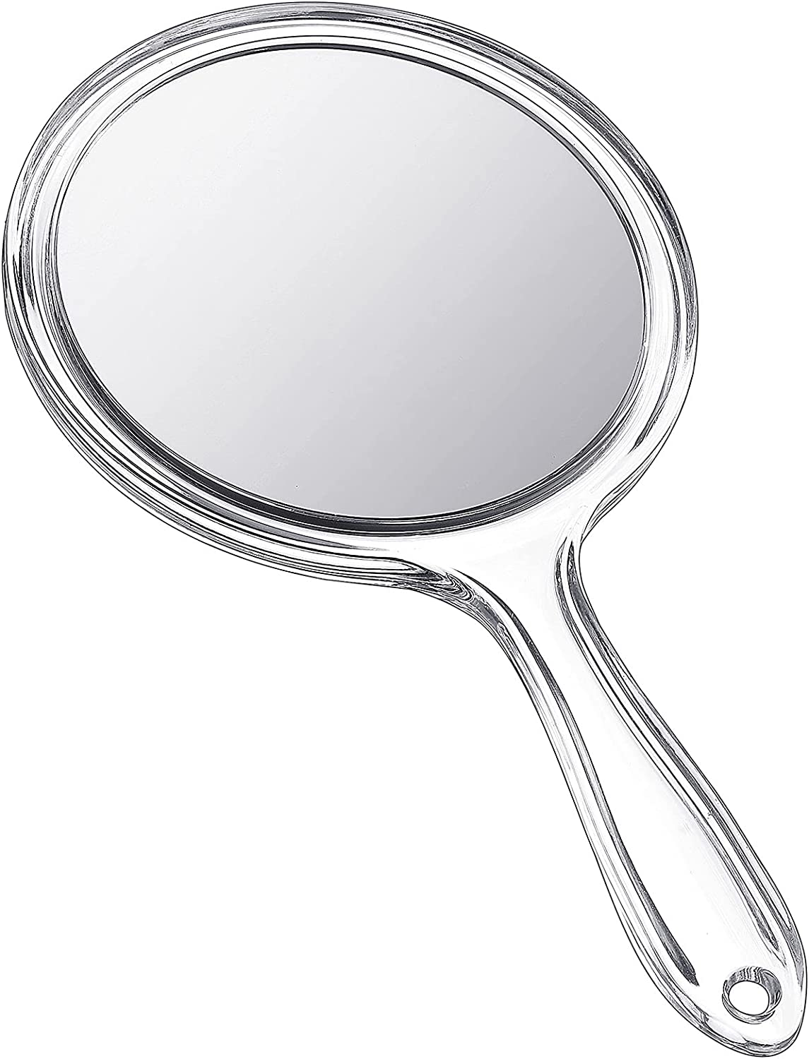 Jetec Double Sided Handheld Mirror - 1X/ 2X Magnifying Mirror with Handle - Rounded Shape Makeup Mirror (Blue)