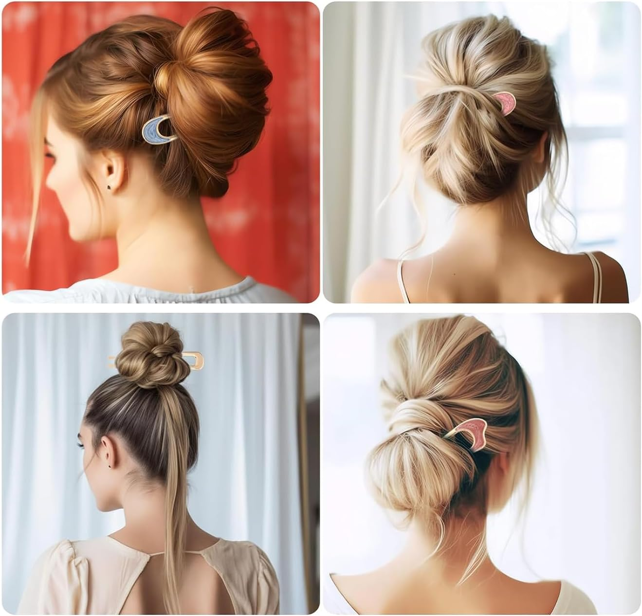 Metal U-Shaped Hair Pins,8 Pcs Hairpin for Longer and Thicker Hair,For Women Girls Hair Styling Accessories image number 3