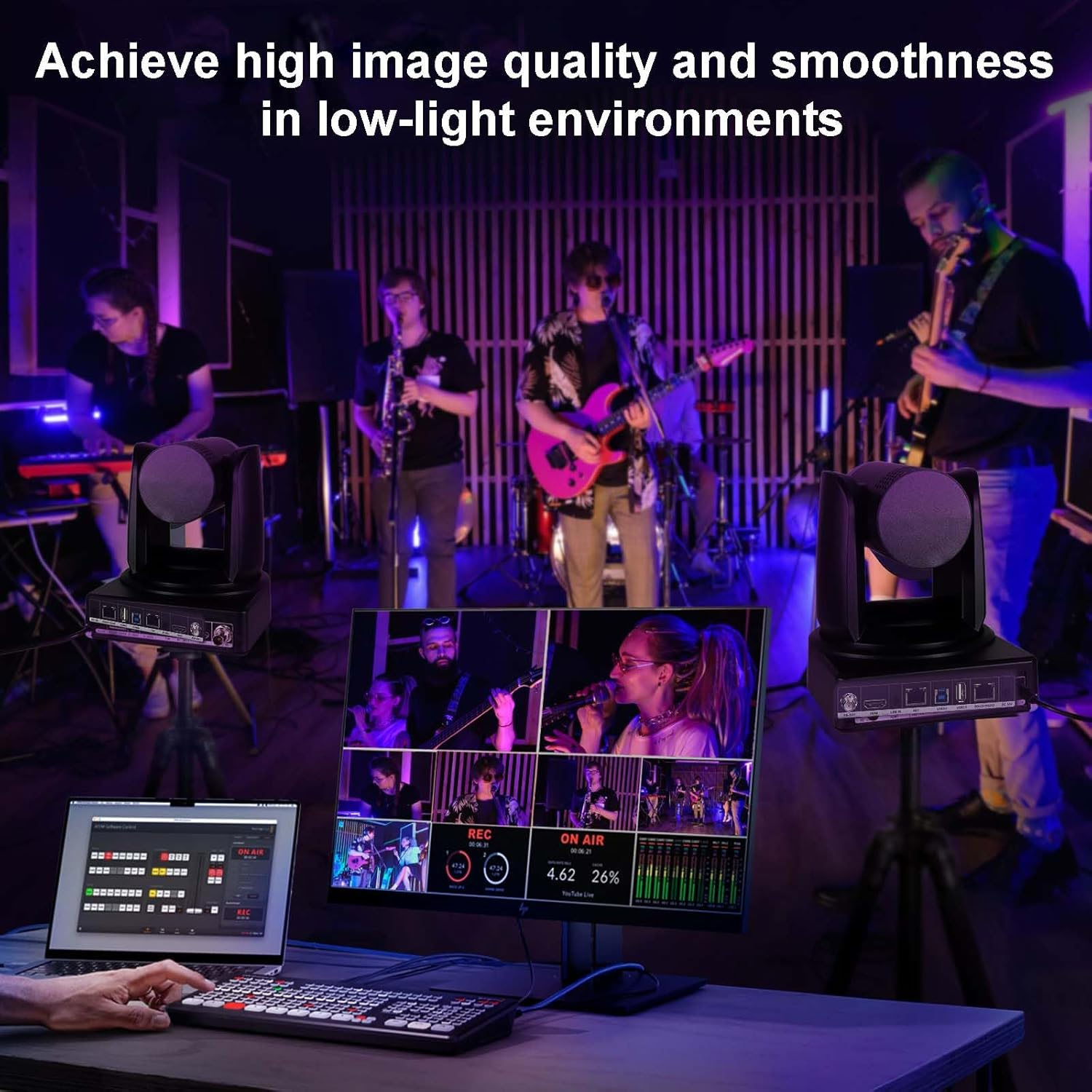 ADKIDO PTZ Camera,20X Optical Zoom Cameras with HDMI,SDI Camera Support PTZ Control and IP Live Streaming Output for Conferencing, Church, PV20X-SDI image number 6