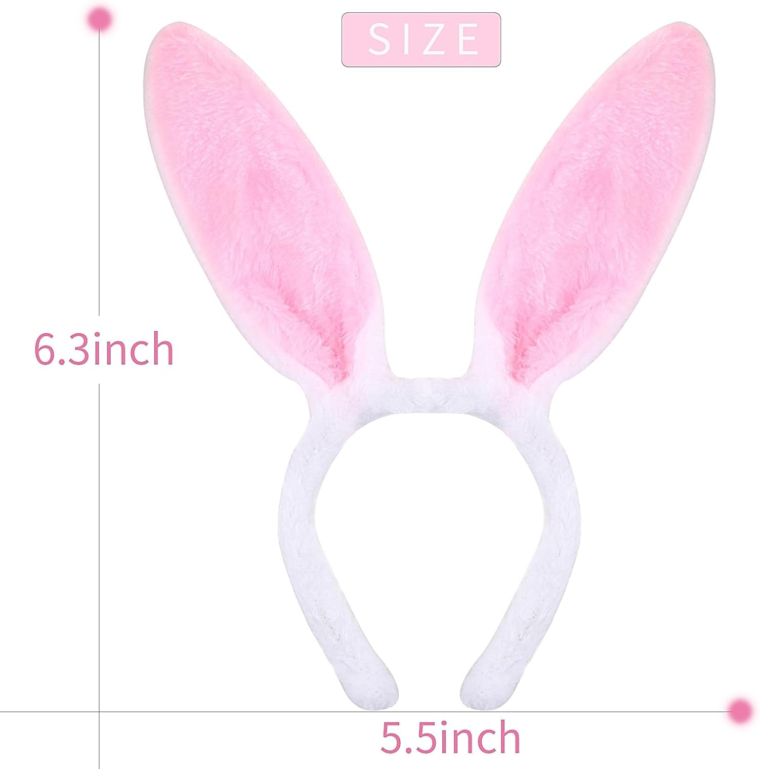 Rabbit Plush Ears Headband Easter for Kid'S Party, Bunny Hairbands Easter Bunny Ears Headband Plush Hairband Soft Touch Bunny Ears Hair Bands for Kids Girls Party image number 5