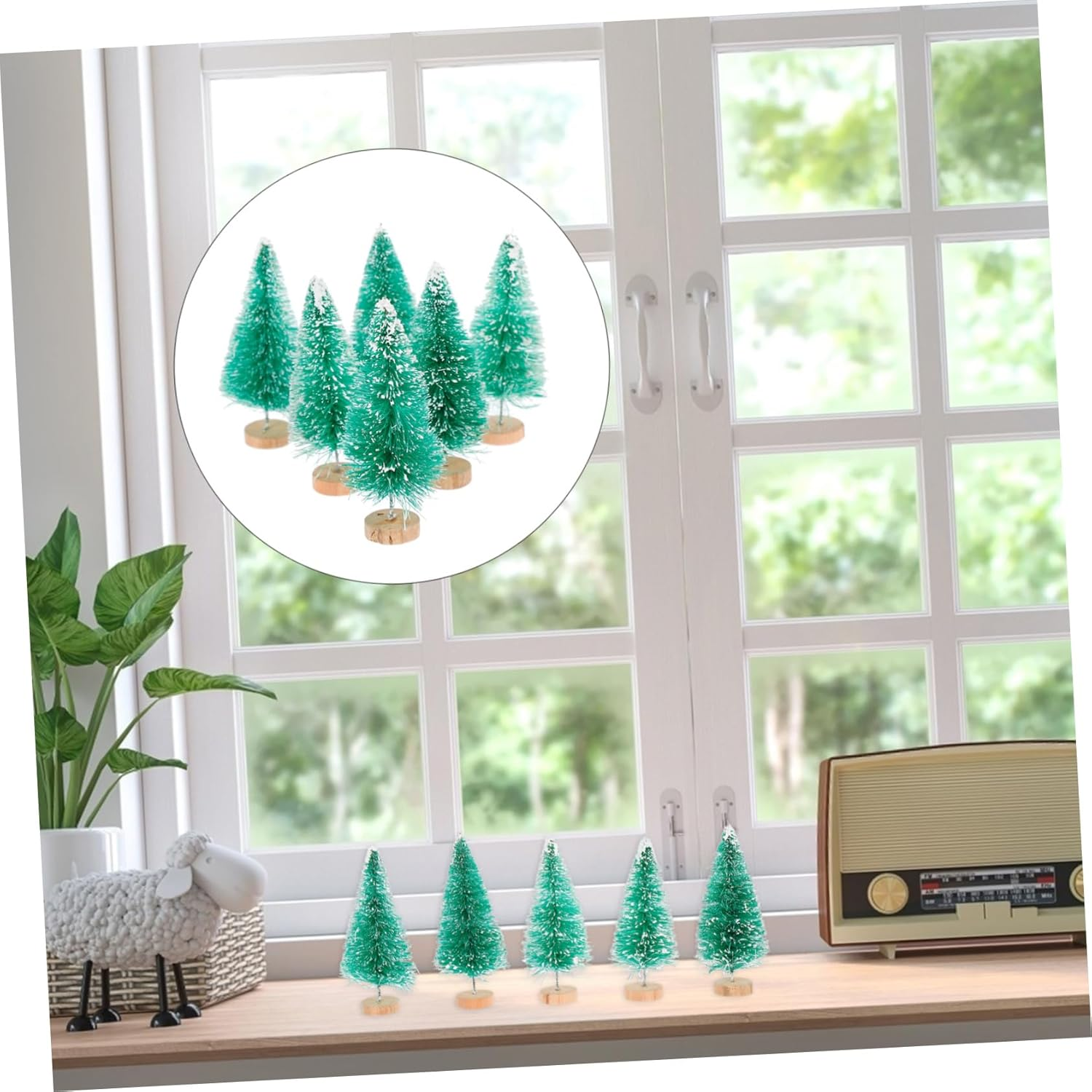 SHOWERORO Tabletop Christmas Tree Decor Set 12 Pcs Christmas Tree Ornaments for Home image number 4