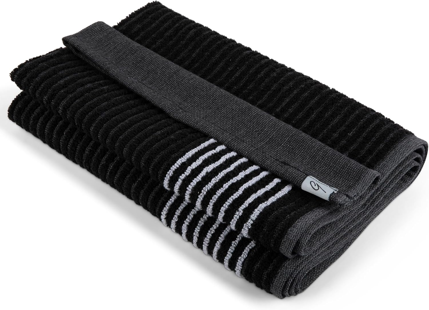 E9 GOLF Caddy Towel - Large 22" X 44" Caddie Style Golf Towel Design, Use the Same Golf Towel That Tour Players Use, Simple, Clean Design, White with Black Stripes
