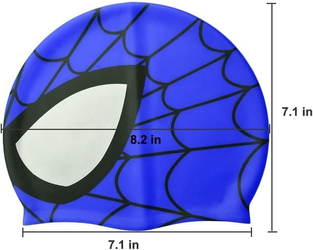 Kids Swimming Caps (Age 4-16) Silicone Swim Cap for Kids Children Boys and Girls, Stretchable and Comfortable Swimming Hats, Waterproof Bathing Caps for Long and Short Hair image number 2