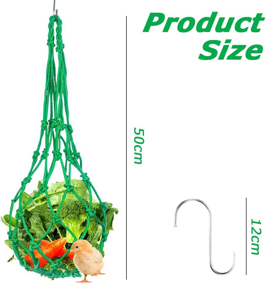 Hanging Chicken Feeder, Fruit Holder & Bird Spiral Feeder, Feed Toy for Chickens, Large Birds, Vegetable Fruits Basket, Green&Yellow image number 6