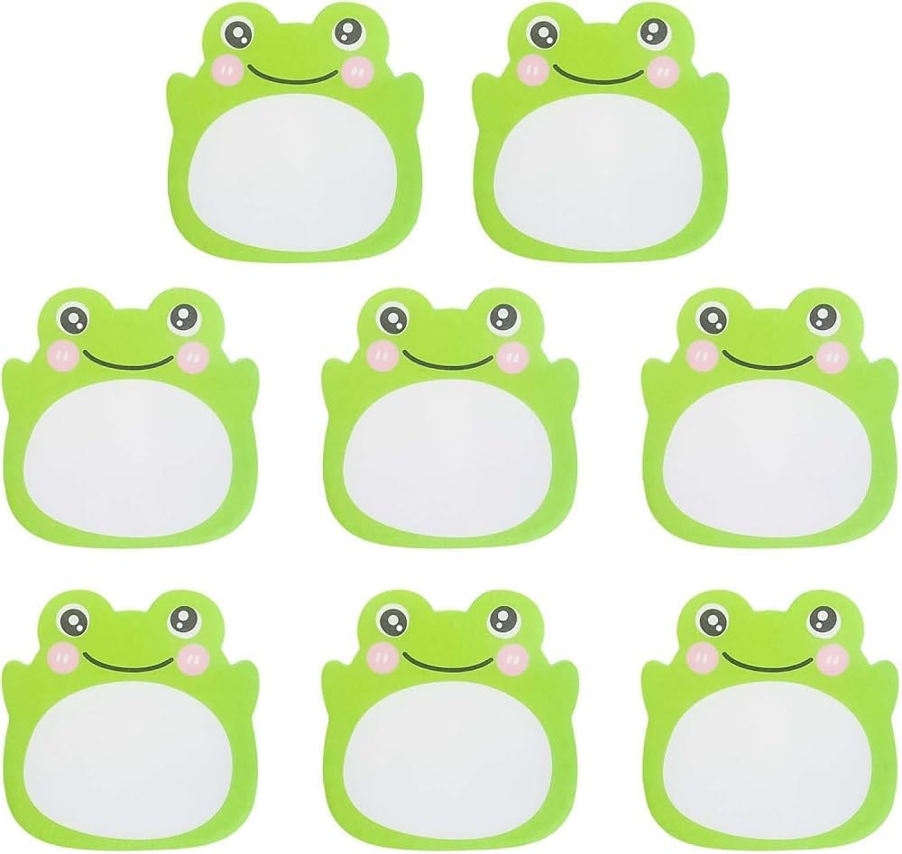 Frog Sticky Notes Kawaii Frogs Sticky Notes Sets, Aesthetic Cute Small Frog Sticky Notes Mini Animal Self-Stick Notes Pads for Frog Lovers Office School 8Packs,160 Sheets (Style 1, One Size) image number 3