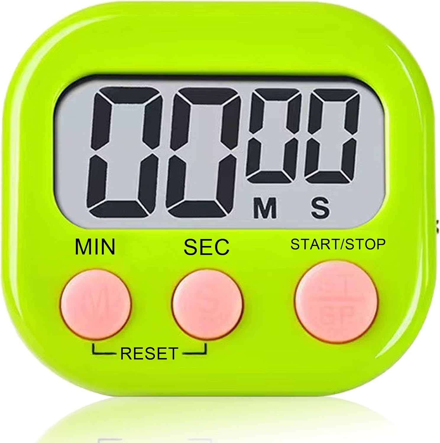 Kitchen Timer, Digital Classroom Timer, Stopwatch, Suitable for Kitchen, Study, Work, Exercise Training, Outdoor Activities (6P Green)