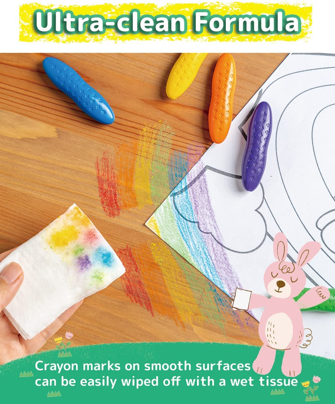 Peanut Crayons for Kids, 24 Colors Washable Toddler, Non-Toxic Baby Art Supplies for Ages 1-8, Coloring Set image number 4