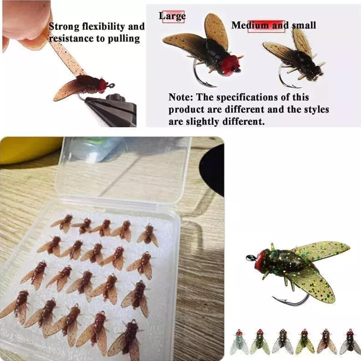 Bionic Fly Fishing Bait,20Pcs Fly Fishing Flies, Bionic Flies Fishing Lure, Bionic Fly Fishing Fly Hook, 2024 New Fly Hook Soft Bait Add Fish Attractant Fishing Gear image number 5