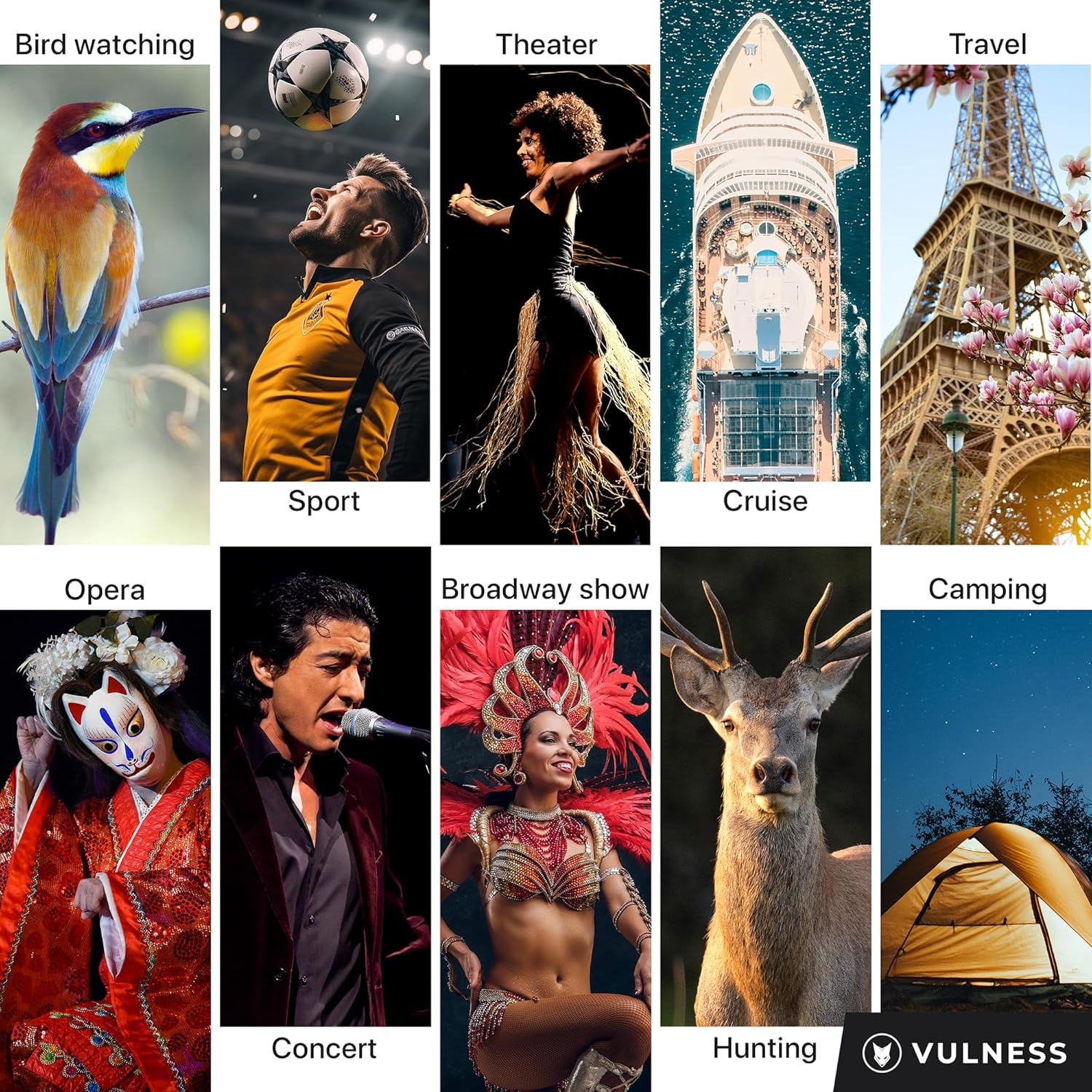 Binoculars for Adults | Compact Small Mini Travel Binocular for Bird Watching High Powered Electronics Cruise Ship Essentials Norwegian Alaska Must Haves Hiking Camping Gear by VULNESS (Camo, 8X21) - Blue image number 2