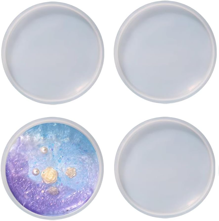 AIMALL Coaster Resin Casting Mould Epoxy Mold Silicone Craft DIY Jewelry Agate Making - Durable & Transparent Design Easy Release