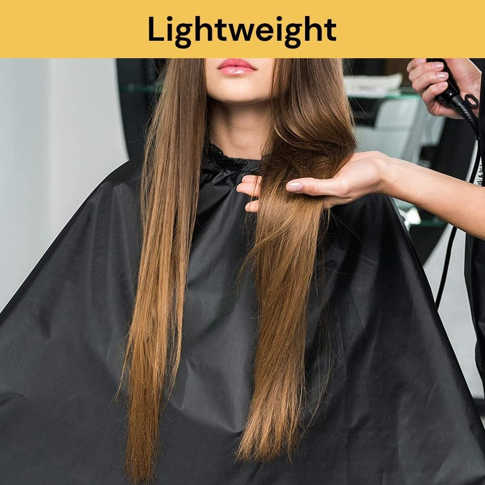 Spendeal Professional Salon Barber Cape for Men Women - Hairdressing Capes Waterproof Hair Cutting Cape with Adjustable Snap Closure, Salon Equipment for Hair Stylist and Home Use 128 * 84 Cm, Black image number 3