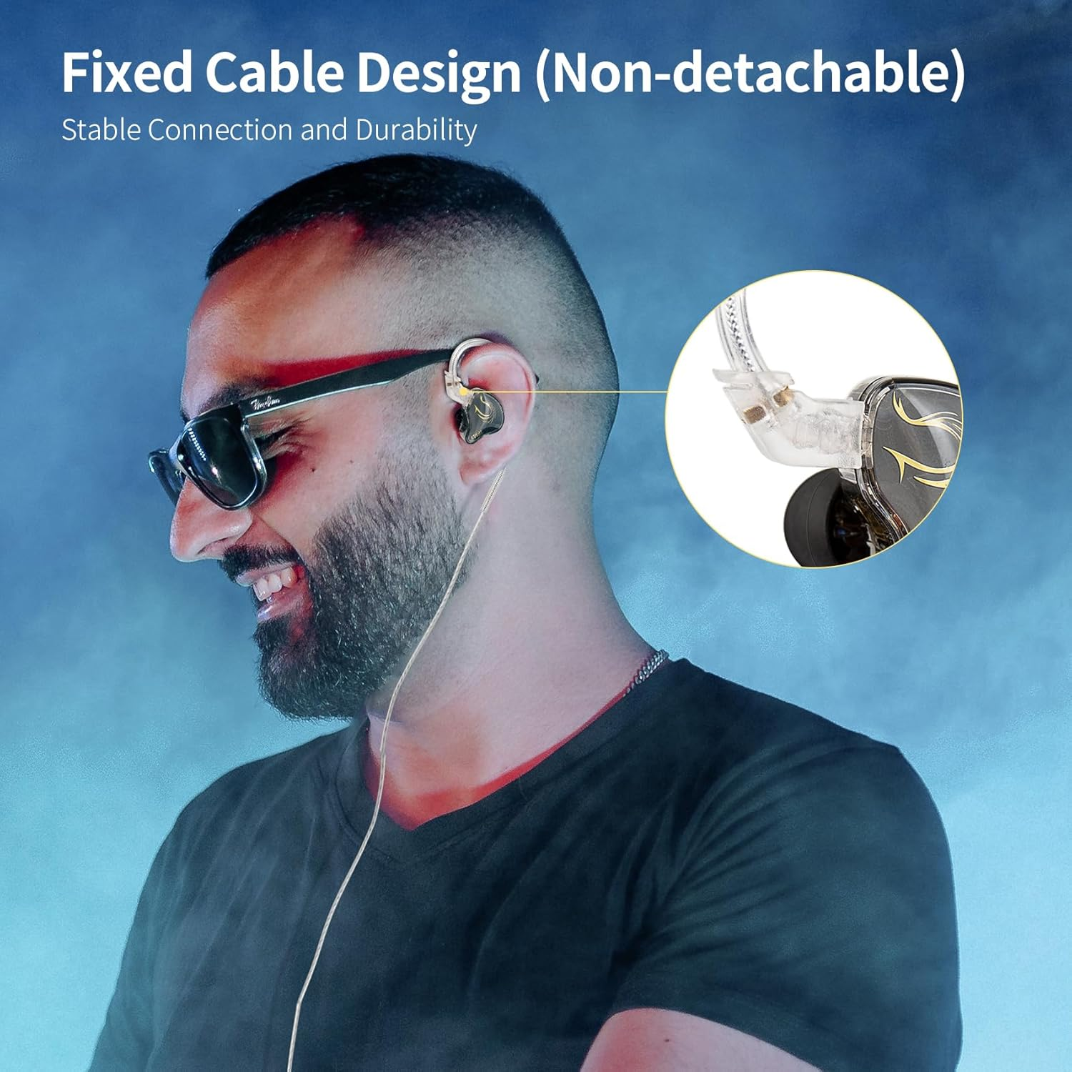 KBEAR Phoenix IEM, USB C Earphones Wired, Double Aluminum Foil, 10Mm DD Double Magnet, PET Diaphragm DJ Headphones, Deep Bass in Ear Monitors for Gaming with Microphone(Black, Type C) image number 4