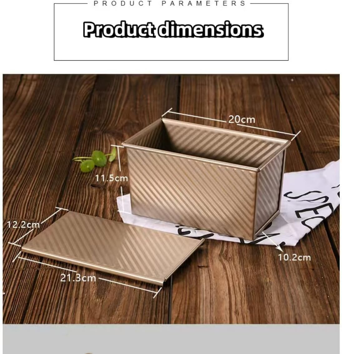 Pullman Loaf Pan 1 Pack, 450G Non-Stick Bread Pan with Lid Carbon Steel Gold Toast Box Mold with Cover for Bakeware Bread, Bread Pans for Homemade Bread, Baking Bread image number 2