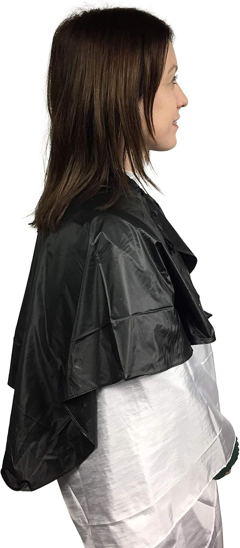 Professional Hairdresser'S Reusable Black Shampoo Cape - Protect Clothes from Wet Hair, Black, One Size